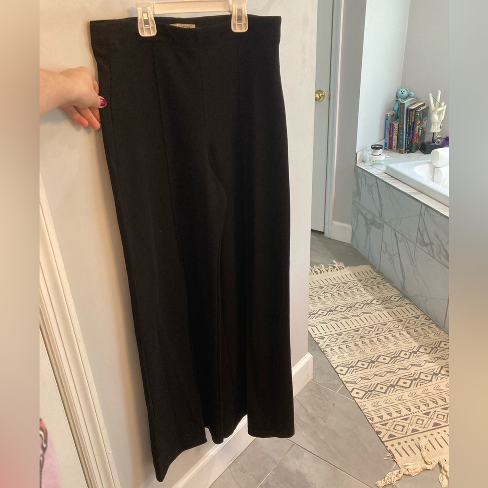 NWT Max Studio London Black Wide Leg Black Pull On Pants Size Small
